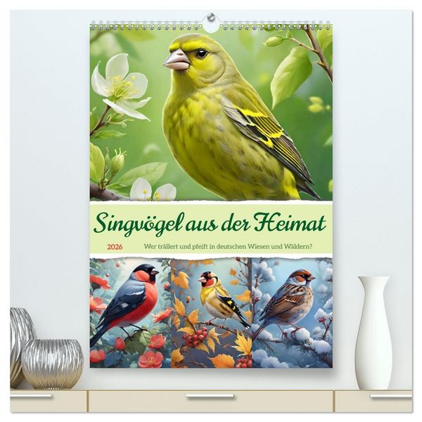 Produktbild: Singv&ouml;gel aus der Heimat (hochwertiger Premium Wandkalender 2026 DIN A2 hoch), Kunstdruck in Hochglanz