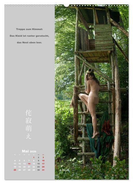 Produktbild: wabi sabi moe &mdash; bewundernswert verg&auml;nglich erotisch &mdash; Akt/Bodypainting (hochwertiger Premium Wandkalender 2026 DIN A2 hoch), Kunstdruck in Hochglanz