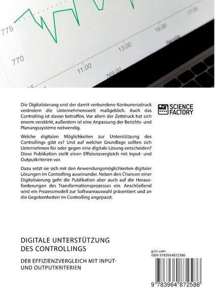Produktbild: Digitale Unterst&uuml;tzung des Controllings. Der Effizienzvergleich mit Input- und Outputkriterien