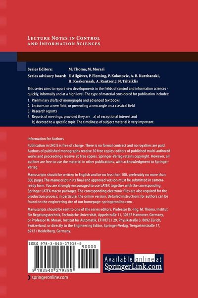 Produktbild: Control and Observer Design for Nonlinear Finite and Infinite Dimensional Systems