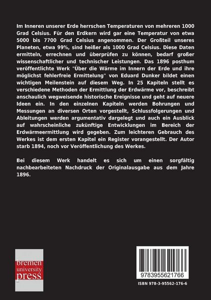 Produktbild: &Uuml;ber die W&auml;rme im Innern der Erde und ihre m&ouml;glichst fehlerfreie Ermittlung