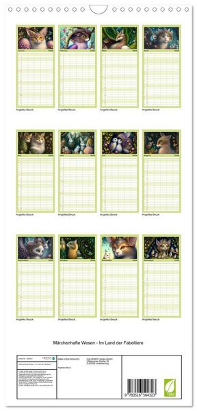 Produktbild: Familienplaner 2026 - M&auml;rchenhafte Wesen - Im Land der Fabeltiere mit 5 Spalten (Wandkalender, 21 x 45 cm) CALVENDO