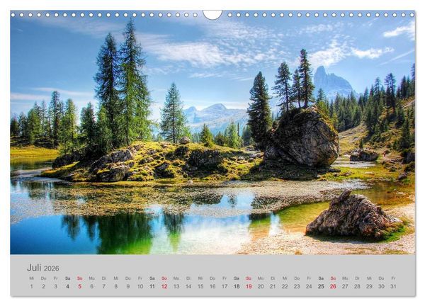 Produktbild: Traumkulissen in den Dolomiten (Wandkalender 2026 DIN A3 quer), CALVENDO Monatskalender
