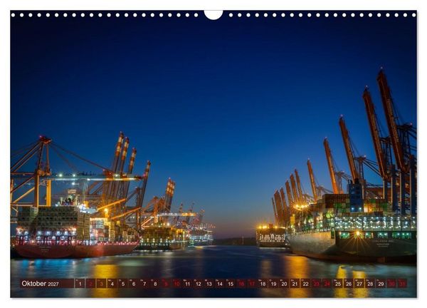 Produktbild: Magic Nights Containerschiffe (Wandkalender 2027 DIN A3 quer), CALVENDO Monatskalender