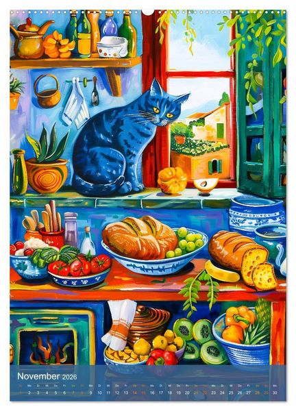Produktbild: Katzenleben in Farbe - Witzige Szenen aus dem Katzenalltag (Wandkalender 2026 DIN A2 hoch), CALVENDO Monatskalender