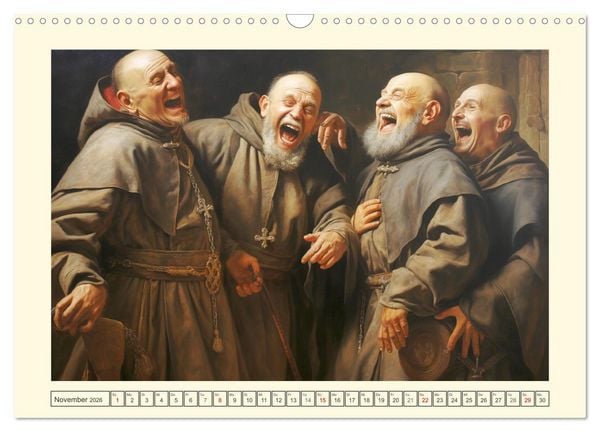 Produktbild: Das lachende Mittelalter. Spa&szlig; und Schenkelklopfer gab es schon immer! (Wandkalender 2026 DIN A3 quer), CALVENDO Monatskalender