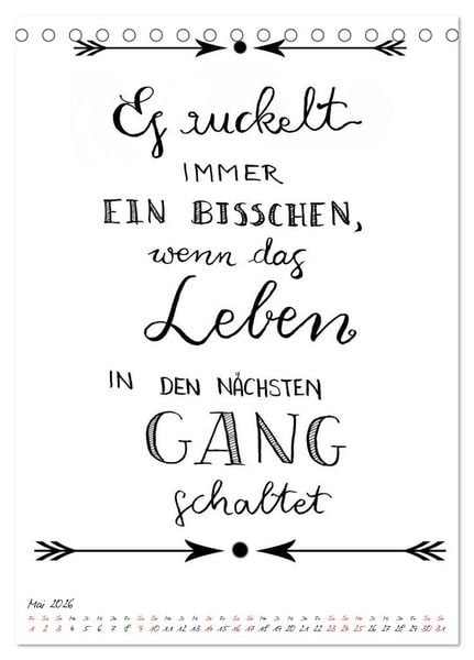 Produktbild: Spruch-Reich-handgeschriebene Spr&uuml;che von frech bis weise (Tischkalender 2026 DIN A5 hoch), CALVENDO Monatskalender