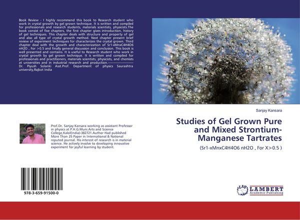Produktbild: Studies of Gel Grown Pure and Mixed Strontium-Manganese Tartrates