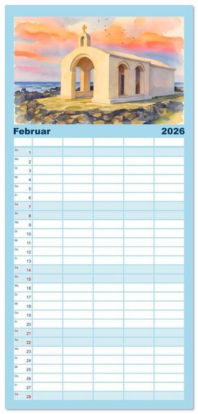 Produktbild: Familienplaner 2026 - Kretische Impressionen mit 5 Spalten (Wandkalender, 21 x 45 cm) CALVENDO
