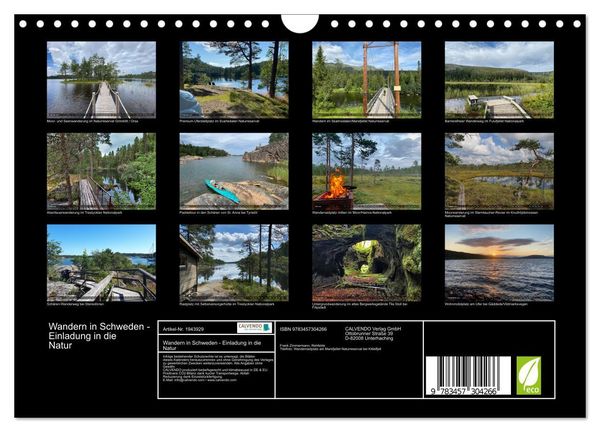Produktbild: Wandern in Schweden - Einladung in die Natur (Wandkalender 2026 DIN A4 quer), CALVENDO Monatskalender