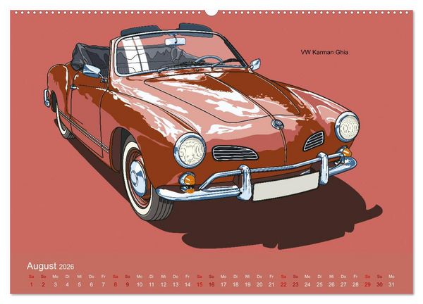 Produktbild: Made in Germany - Illustrationen deutscher Oldtimer (Wandkalender 2026 DIN A2 quer), CALVENDO Monatskalender