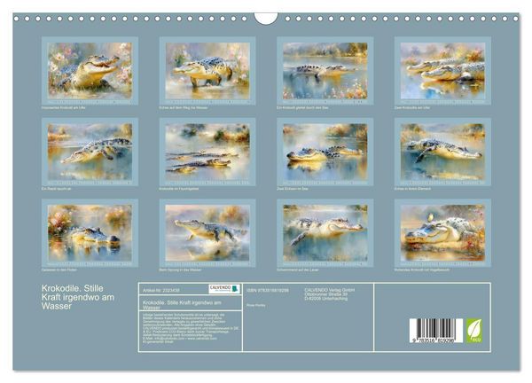 Produktbild: Krokodile. Stille Kraft irgendwo am Wasser (Wandkalender 2027 DIN A3 quer), CALVENDO Monatskalender