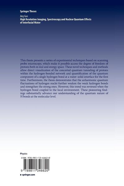 Produktbild: High Resolution Imaging, Spectroscopy and Nuclear Quantum Effects of Interfacial Water