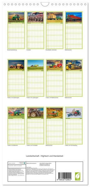Produktbild: Familienplaner 2026 - Landwirtschaft - Hightech und Handarbeit mit 5 Spalten (Wandkalender, 21 x 45 cm) CALVENDO