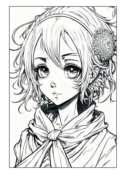 Produktbild: Manga Malbuch für Mädchen ab 8 Jahren mit 52 Ausmalbildern