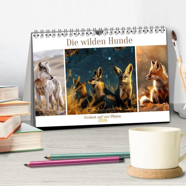 Produktbild: Die wilden Hunde (Tischkalender 2026 DIN A5 quer), CALVENDO Monatskalender