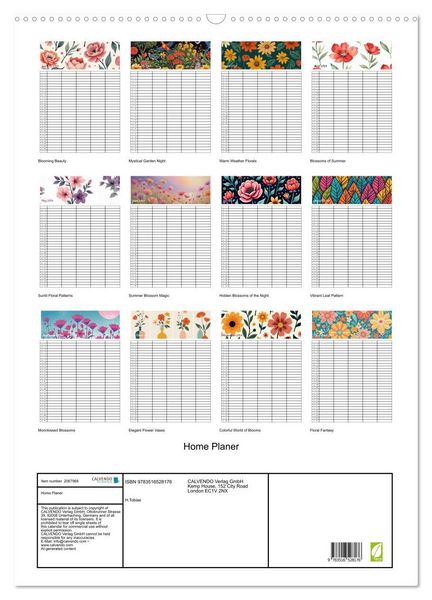 Produktbild: Home Planer (Wall Calendar 2026 DIN A2 portrait), CALVENDO 12 Month Wall Calendar
