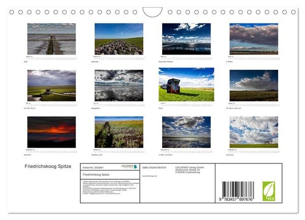Produktbild: Friedrichskoog Spitze (Wandkalender 2026 DIN A4 quer), CALVENDO Monatskalender