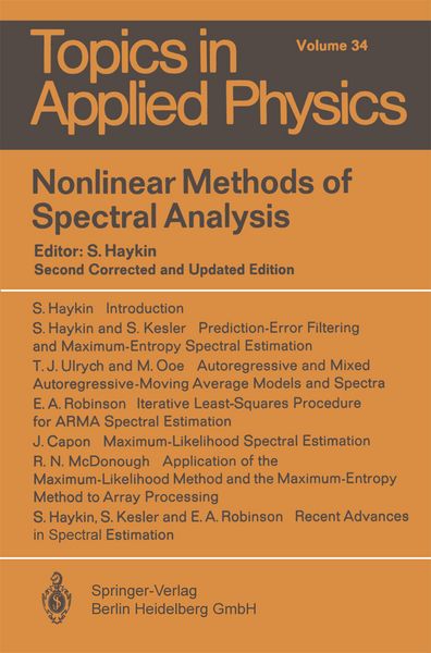 Produktbild: Nonlinear Methods of Spectral Analysis