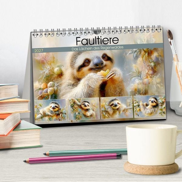 Produktbild: Faultiere. Das L&auml;cheln des Regenwaldes (Tischkalender 2027 DIN A5 quer), CALVENDO Monatskalender