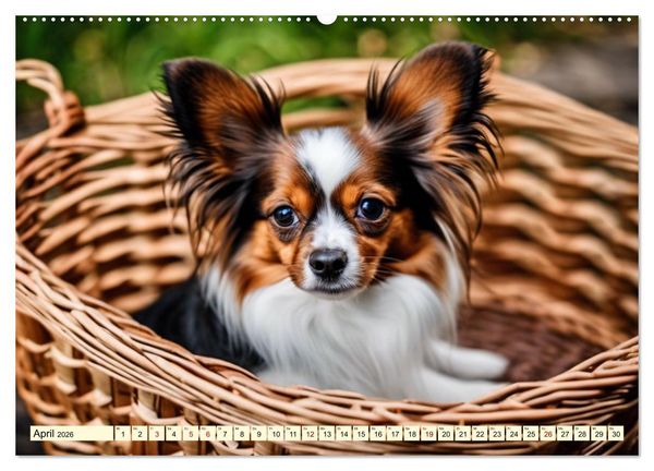 Produktbild: Papillon - bringt jedes Herz zum Schmelzen (hochwertiger Premium Wandkalender 2026 DIN A2 quer), Kunstdruck in Hochglanz