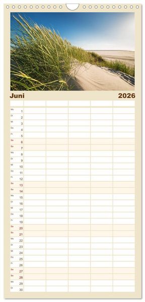 Produktbild: Familienplaner 2026 - St. Peter-Ording mit 5 Spalten (Wandkalender, 21 x 45 cm) CALVENDO