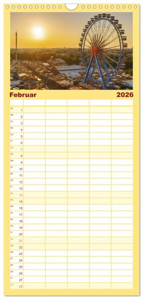 Produktbild: Familienplaner 2026 - Riesenr&auml;der und Kirmes mit 5 Spalten (Wandkalender, 21 x 45 cm) CALVENDO