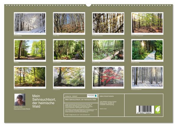 Produktbild: Mein Sehnsuchtsort, der heimische Wald (hochwertiger Premium Wandkalender 2026 DIN A2 quer), Kunstdruck in Hochglanz