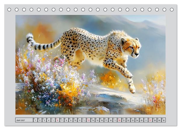 Produktbild: Geparden. Eleganz zwischen Speed und Stille (Tischkalender 2027 DIN A5 quer), CALVENDO Monatskalender