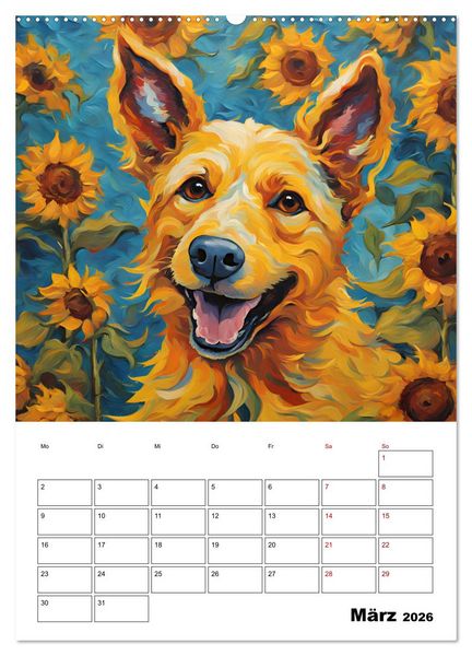 Produktbild: Hundezauber (Wandkalender 2026 DIN A2 hoch), CALVENDO Monatskalender