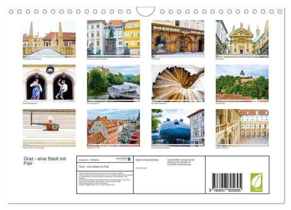 Produktbild: Graz - eine Stadt mit Flair (Wandkalender 2026 DIN A4 quer), CALVENDO Monatskalender