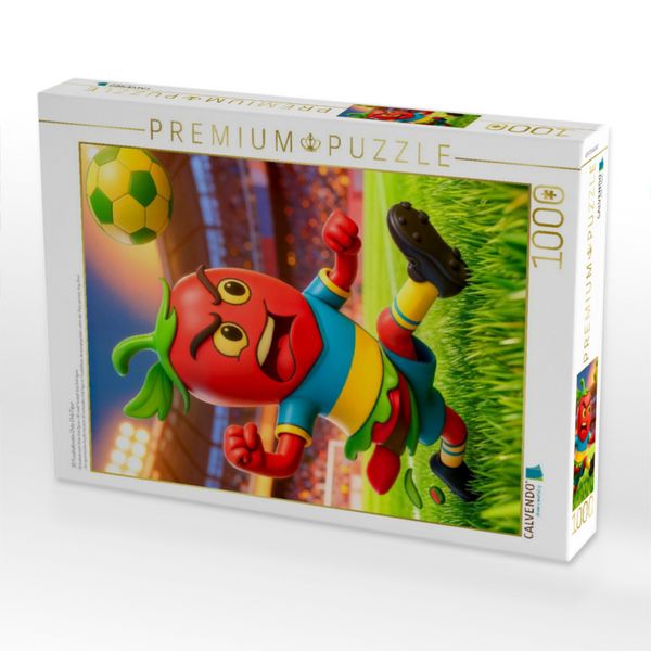 Produktbild: CALVENDO Puzzle 3D Fussballmotiv Chile Chili Figur | 1000 Teile Lege-Gr&ouml;&szlig;e 64x48cm Foto-Puzzle f&uuml;r gl&uuml;ckliche Stunden