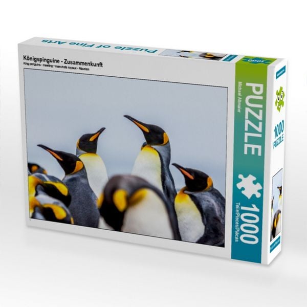 CALVENDO Puzzle Königspinguine - Zusammenkunft | 1000 Teile Lege-Größe 64 × 48 cm Foto-Puzzle für glückliche Stunden