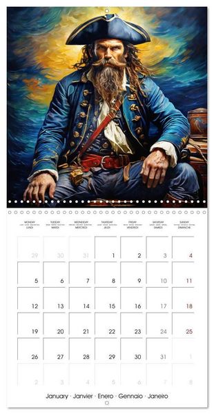 Produktbild: Pirates - Exciting voyages in the Caribbean (Wall Calendar 2026 12 &times; 12 Inch) CALVENDO 12 Month Wall Calendar