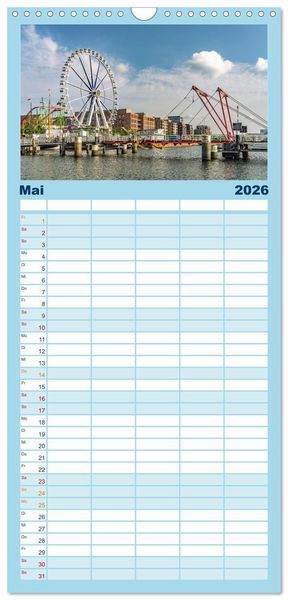 Produktbild: Familienplaner 2026 - Schleswig Holstein - Landeshauptstadt Kiel mit 5 Spalten (Wandkalender, 21 x 45 cm) CALVENDO