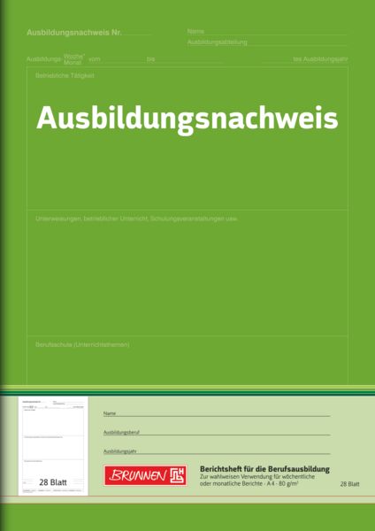 Produktbild: Brunnen Heft A4 Ausbildungsnachweis