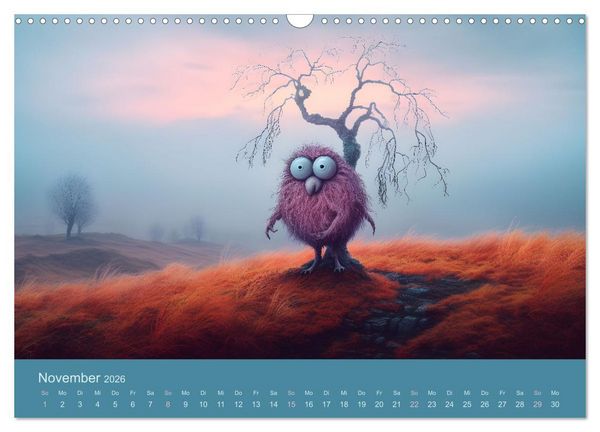 Produktbild: Monsterm&auml;&szlig;ig durchs Jahr (Wandkalender 2026 DIN A3 quer), CALVENDO Monatskalender