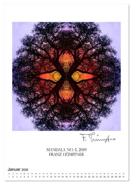 Produktbild: Mandala Artworks - Kunstkalender von Franz Huempfner (Wandkalender 2026 DIN A4 hoch), CALVENDO Monatskalender