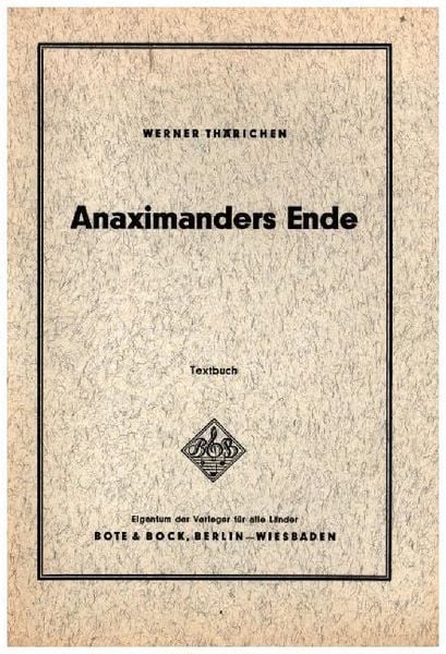 Produktbild: Anaximanders Ende