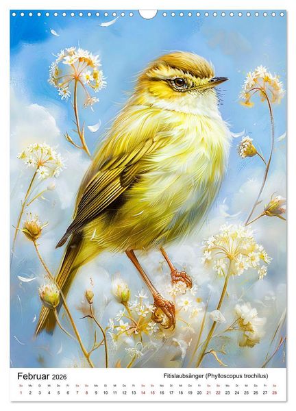 Produktbild: Heimische V&ouml;gel - Singv&ouml;gel zwischen Bl&uuml;ten und Beeren (Wandkalender 2026 DIN A3 hoch), CALVENDO Monatskalender