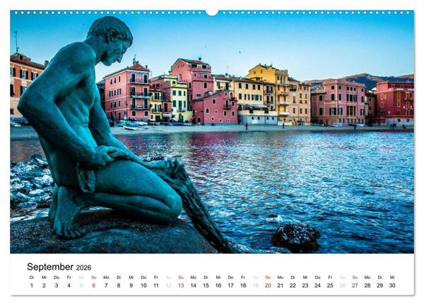 Produktbild: Blick auf die Ligurische K&uuml;ste (hochwertiger Premium Wandkalender 2026 DIN A2 quer), Kunstdruck in Hochglanz