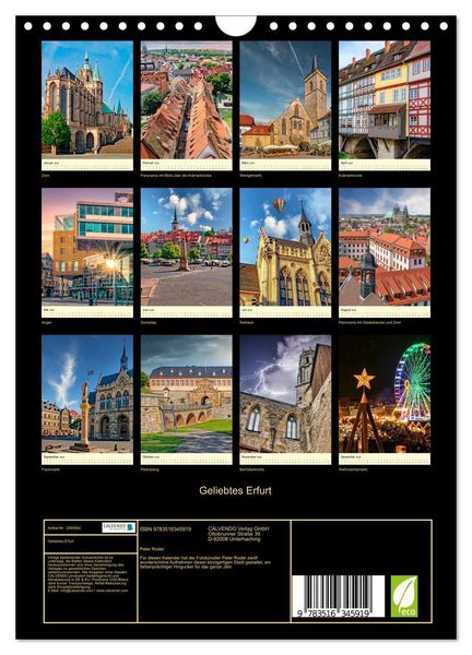 Produktbild: Geliebtes Erfurt (Wandkalender 2026 DIN A4 hoch), CALVENDO Monatskalender