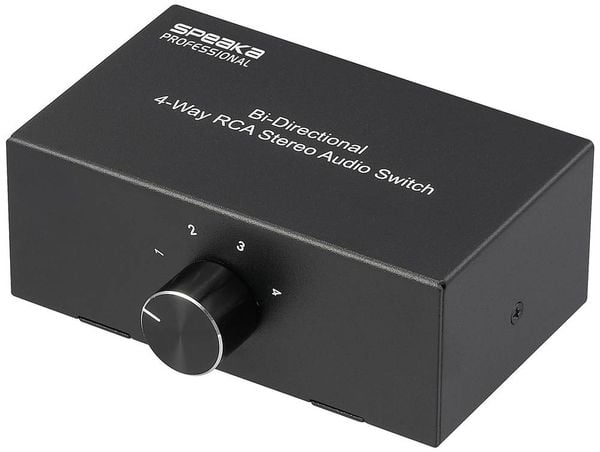 Produktbild: SpeaKa Professional SP-AS-500 4 Port Cinch-Audio-Switch Metallgeh&auml;use