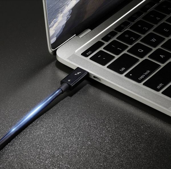 Produktbild: Renkforce Thunderbolt&trade;-Kabel Thunderbolt&trade; 4 Thunderbolt&trade; (USB-C&reg;) Stecker, Thunderbolt&trade; (USB-C&reg;) Stecker 0.80m Schwarz doppelt