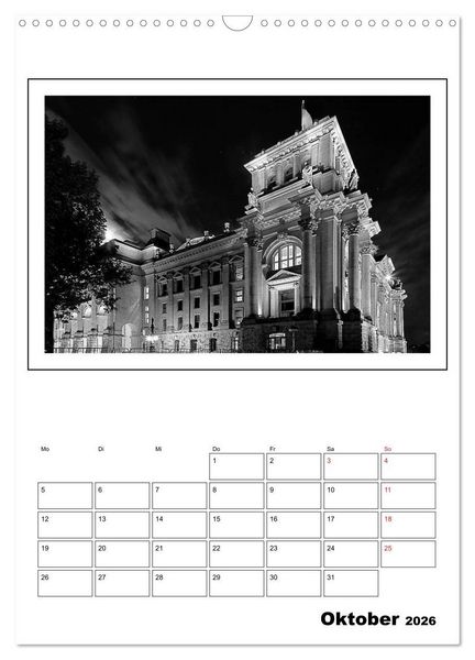 Produktbild: Berlin black & white (Wandkalender 2026 DIN A3 hoch), CALVENDO Monatskalender