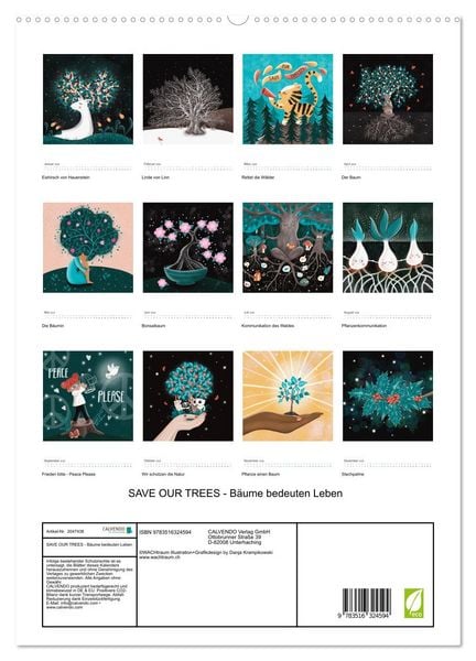 Produktbild: SAVE OUR TREES - B&auml;ume bedeuten Leben (hochwertiger Premium Wandkalender 2026 DIN A2 hoch), Kunstdruck in Hochglanz