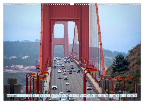 Produktbild: Golden Gate Bridge - Synonym f&uuml;r San Francisco (hochwertiger Premium Wandkalender 2026 DIN A2 quer), Kunstdruck in Hochglanz