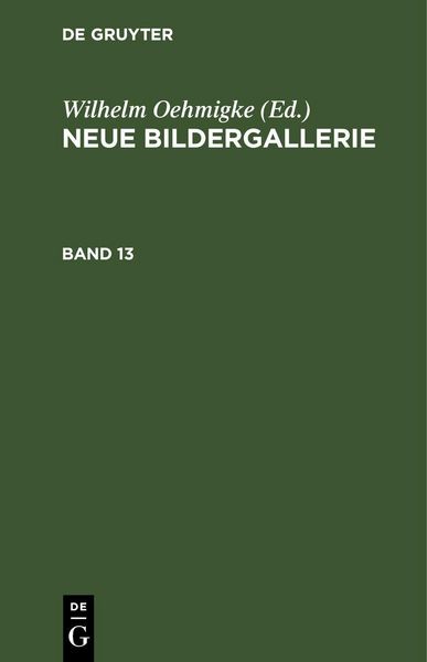 Produktbild: Neue Bildergallerie. Band 13
