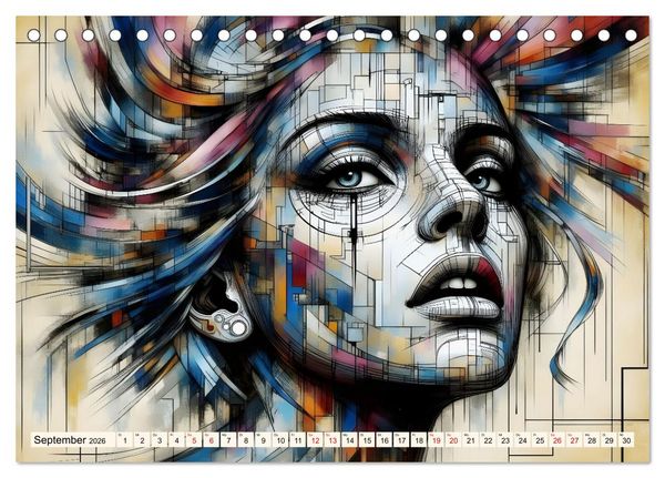 Produktbild: Kubistische Emotionen (Tischkalender 2026 DIN A5 quer), CALVENDO Monatskalender