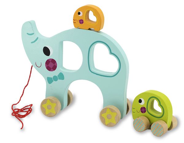 Produktbild: Holzspielzeug Kidiwood Nachzieh-Elefantenfamilie 3tlg